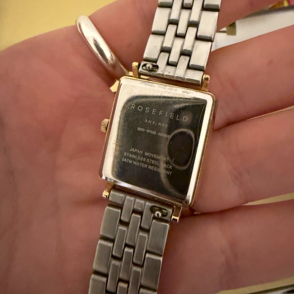 Rosefield Gold & Silver Square Dial Watch + Extra Links (Needs Battery) - Picture 3 of 4